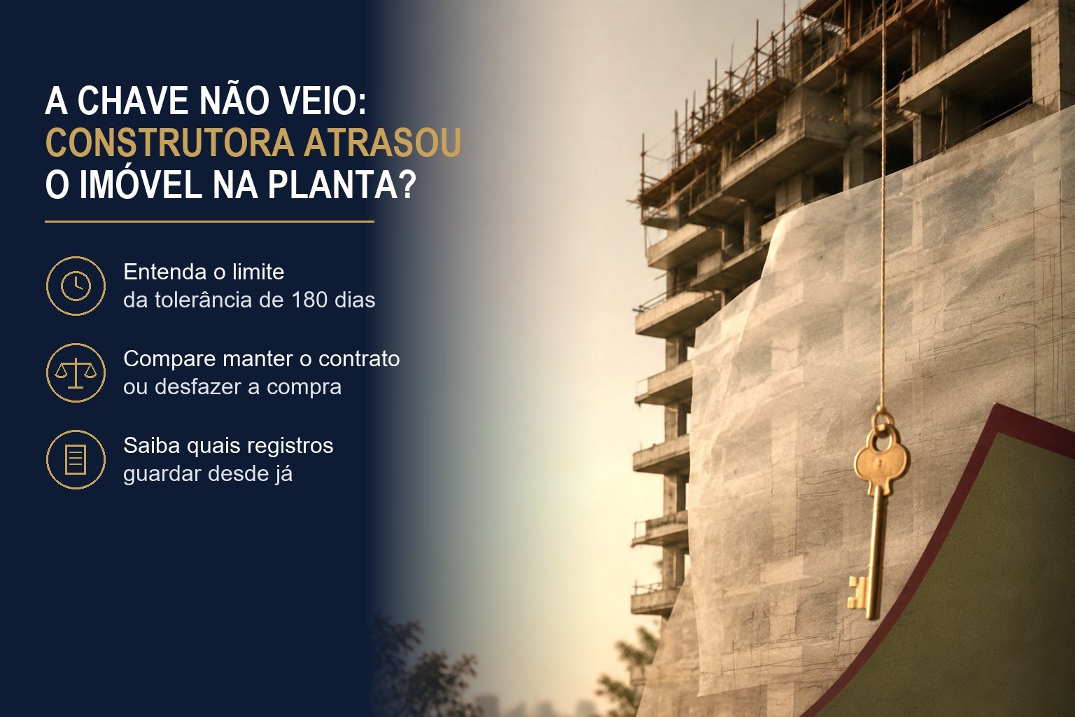 A chave não veio: o que muda quando a construtora atrasa o imóvel na planta?