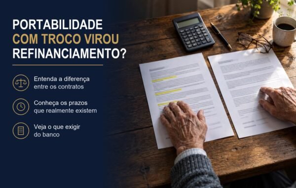 Portabilidade de consignado com troco que virou refinanciamento: como desfazer, prazos e o que exigir do banco