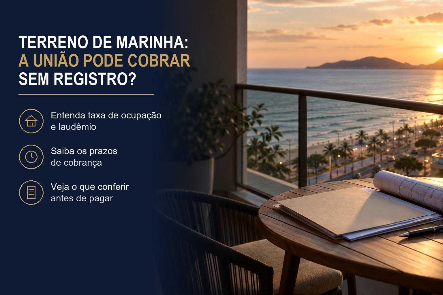 Terreno de marinha: a União pode cobrar taxa e laudêmio sem registro no cartório?