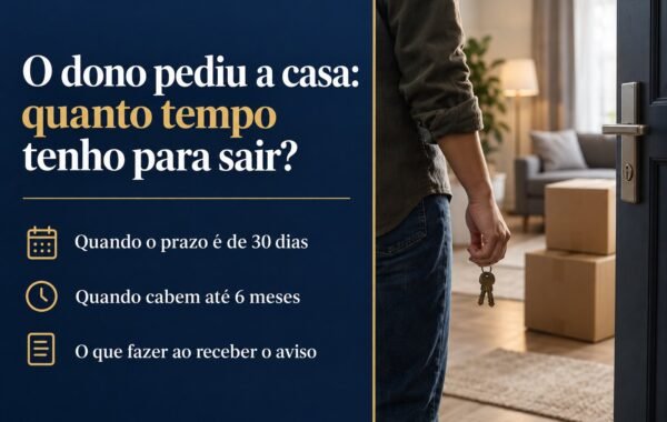 Moro de aluguel sem contrato e o dono pediu a casa: quanto tempo tenho para sair?