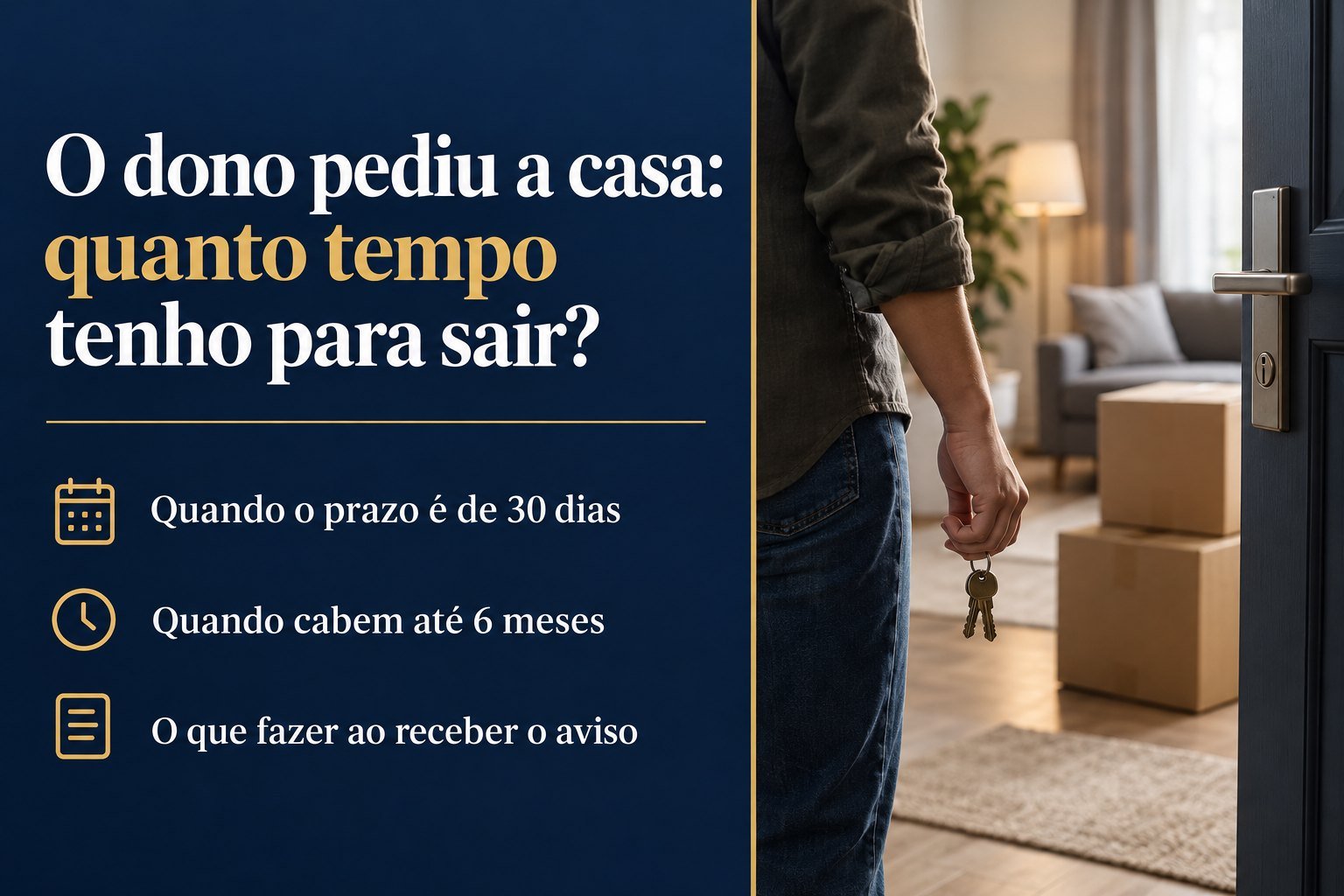 Moro de aluguel sem contrato e o dono pediu a casa: quanto tempo tenho para sair?