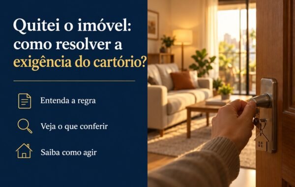 Quitei o imóvel, mas a alienação fiduciária continua na matrícula: como cumprir a exigência do cartório?