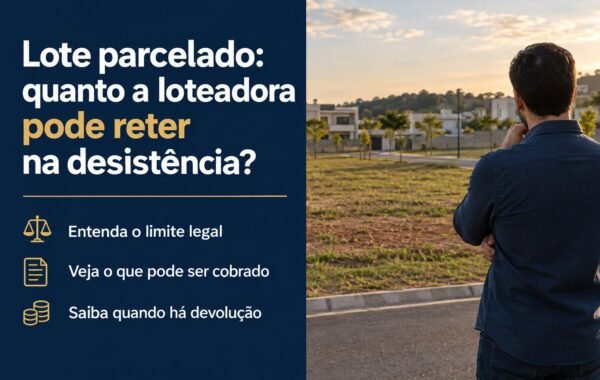 Comprei um lote e não estou conseguindo pagar: quanto a loteadora pode reter?