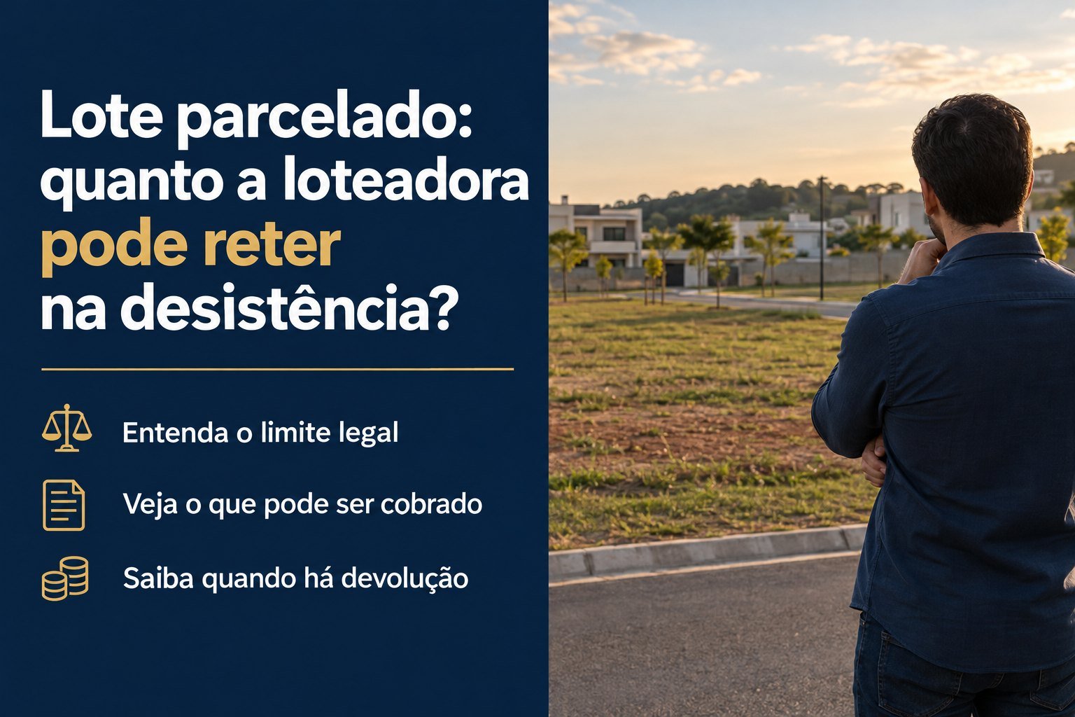 Comprei um lote e não estou conseguindo pagar: quanto a loteadora pode reter?