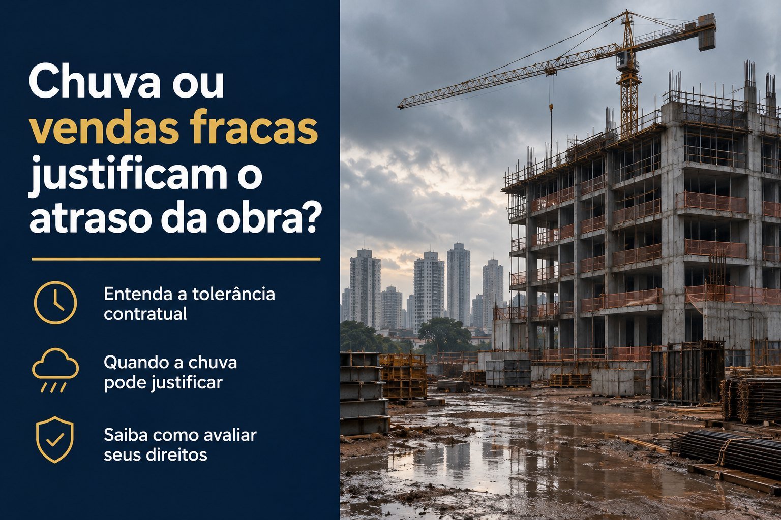 A construtora pode atrasar a obra porque não vendeu tudo?