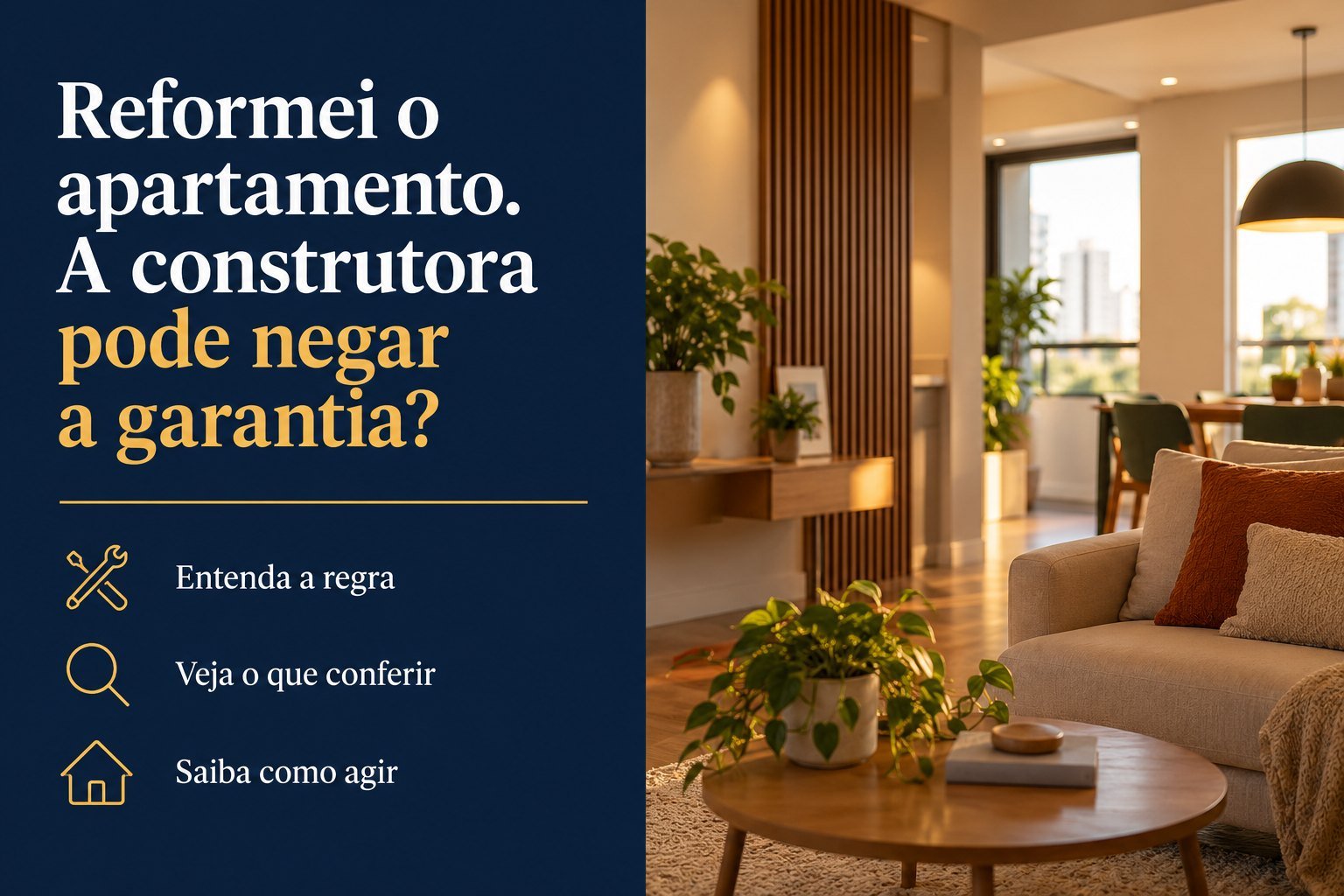 A construtora negou o conserto do vazamento porque reformei o apartamento: qualquer reforma cancela a garantia?
