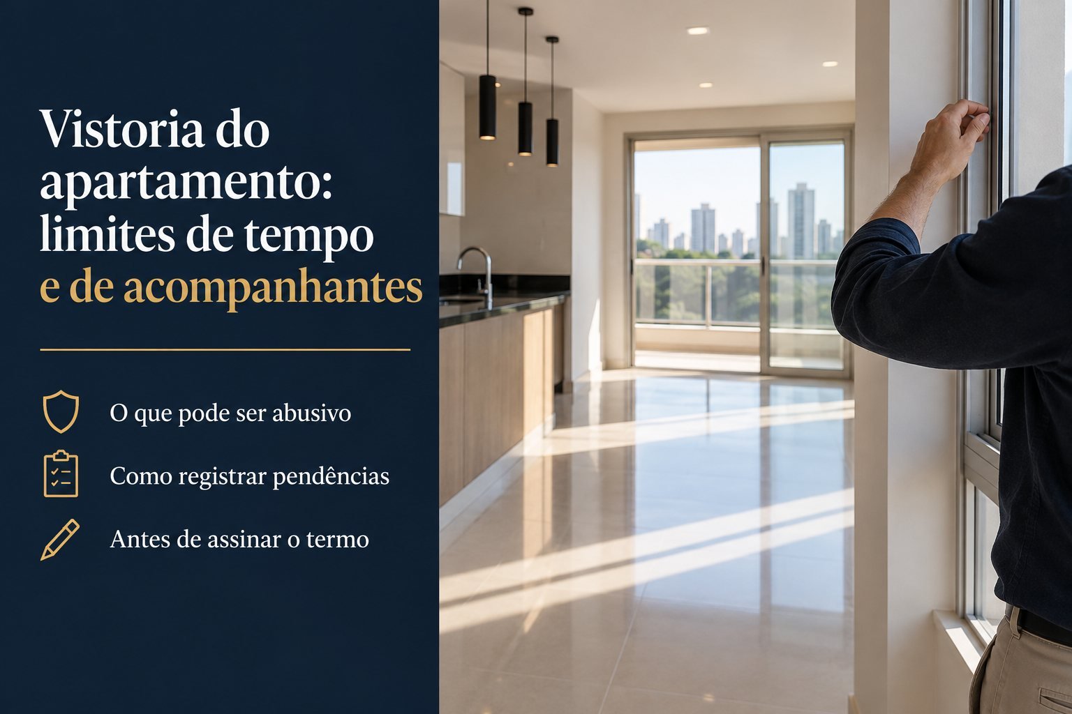 A construtora pode limitar tempo e acompanhantes na vistoria do apartamento?