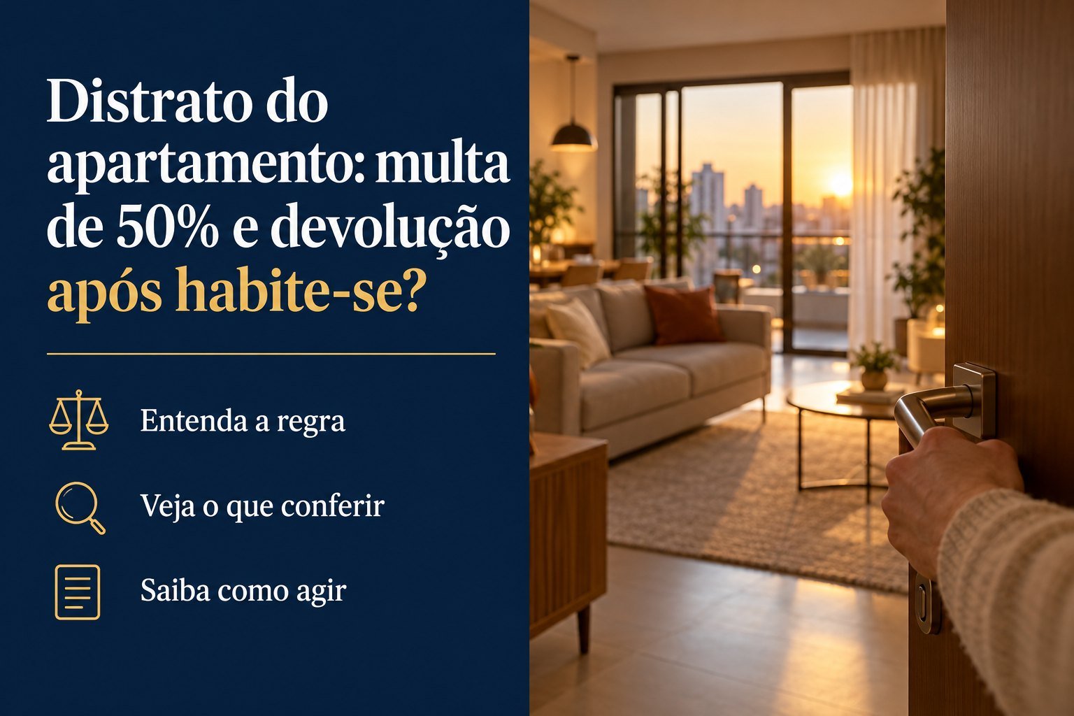 Pedi distrato do apartamento na planta: a construtora pode reter 50% e devolver o restante só depois do habite-se?