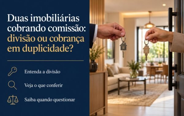 Paguei o sinal e recebi cobranças de duas imobiliárias: como distinguir comissão dividida de pagamento em duplicidade?