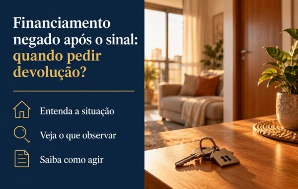 O crédito para comprar o imóvel foi negado depois do sinal: é desistência minha ou posso pedir o dinheiro de volta?