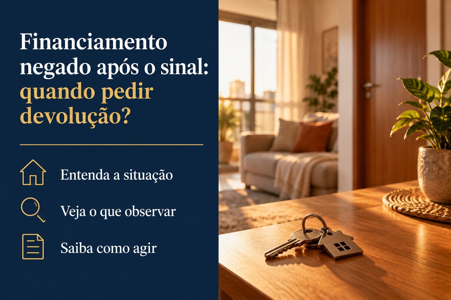 O crédito para comprar o imóvel foi negado depois do sinal: é desistência minha ou posso pedir o dinheiro de volta?