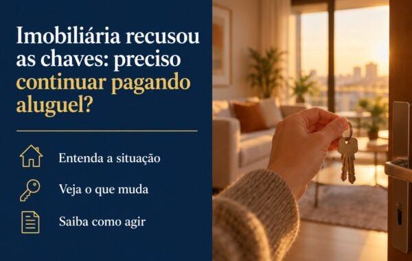 A imobiliária recusou as chaves por causa da vistoria: preciso continuar pagando aluguel até terminar os reparos?