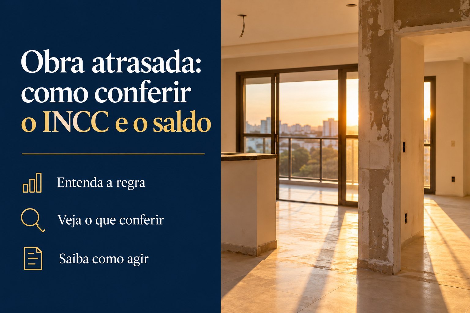 A obra atrasou e o saldo continua corrigido pelo INCC: como conferir a troca de índice e o valor cobrado a mais?