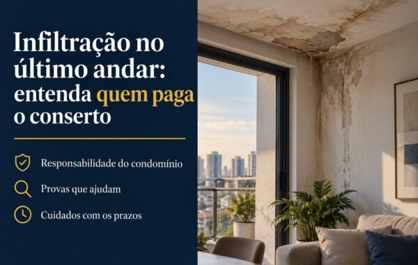 Infiltração no teto do último andar: quando o condomínio paga?