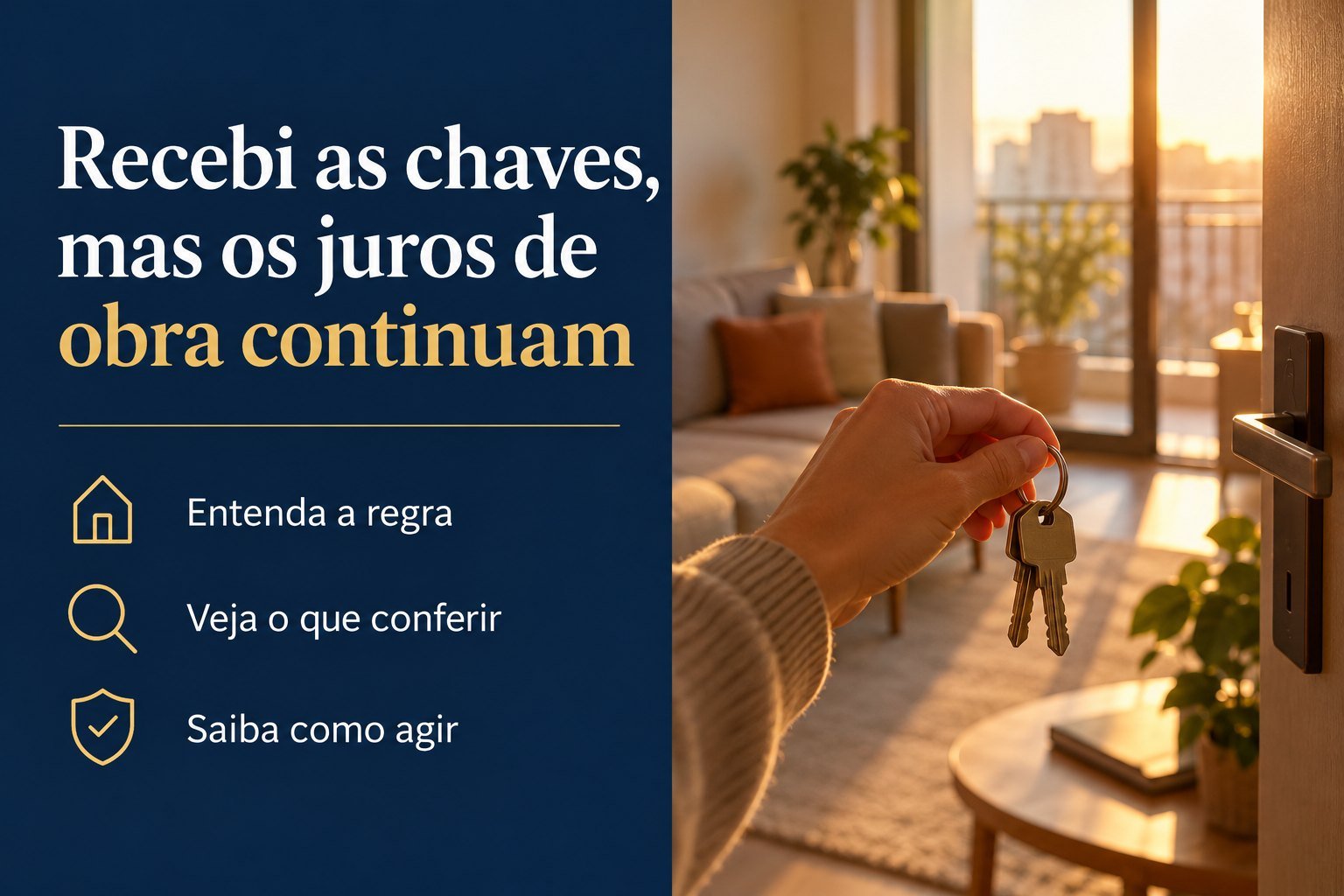 Recebi as chaves, mas continuo pagando juros de obra por pendência da construtora: posso recuperar esse dinheiro?