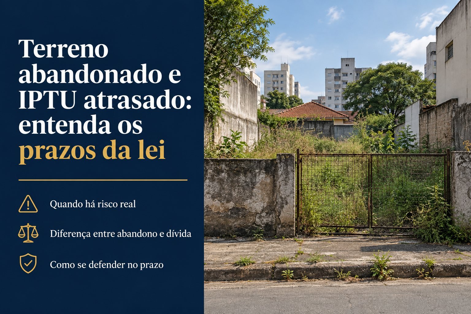 A prefeitura pode tomar terreno abandonado? Prazos e defesa