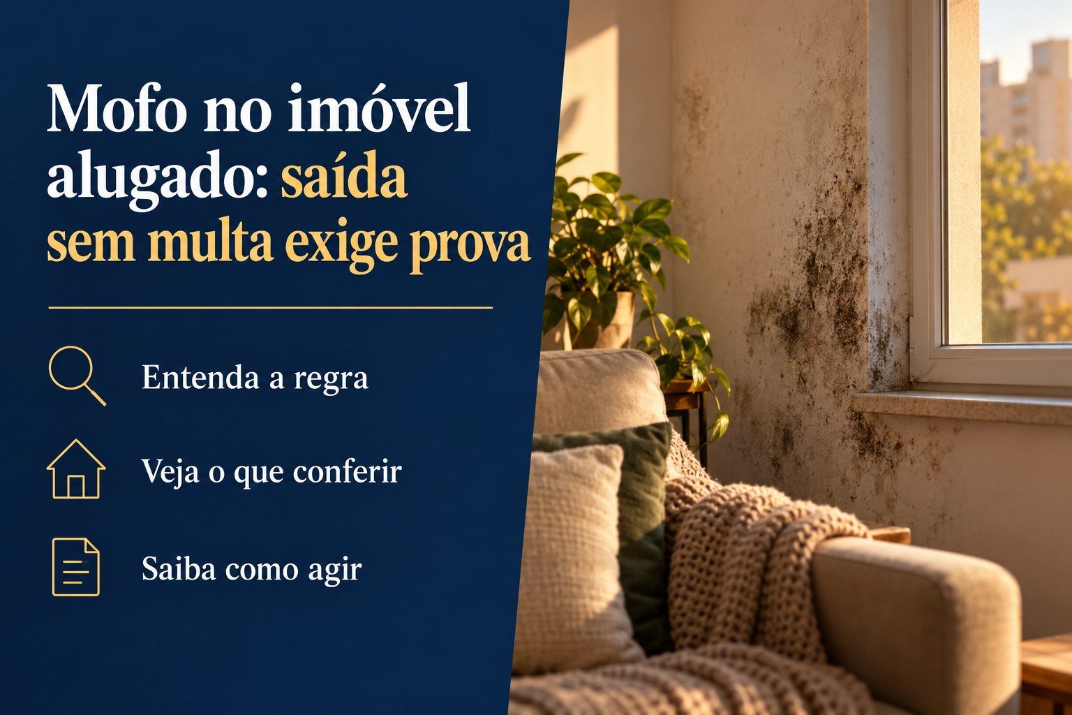 Mofo e infiltração no imóvel alugado: quando a falta de habitabilidade pode justificar saída sem multa?