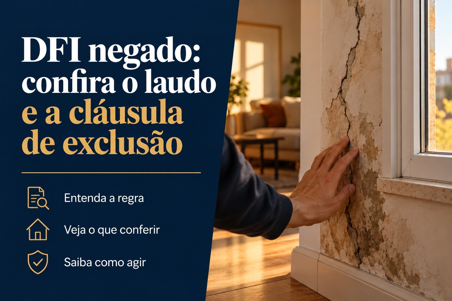 O seguro DFI negou rachaduras e infiltrações por vício de construção: que laudo e cláusula precisam ser conferidos antes de contestar?
