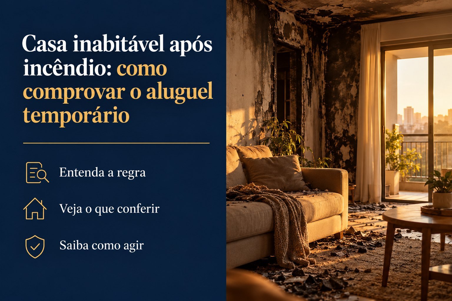 A casa ficou inabitável após incêndio e o seguro negou aluguel temporário: como comprovar a cobertura e o período de afastamento?