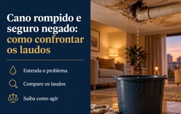 O cano rompeu, mas a seguradora chamou o dano de vazamento gradual: como confrontar os laudos e a negativa do seguro residencial?