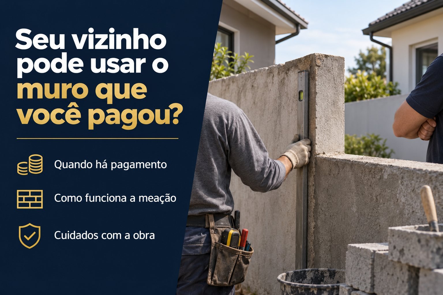 Vizinho pode construir em cima do muro de divisa? Quando deve pagar
